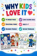 Jobs & Heroes Coloring Book for Kids Ages 5-7, Career Coloring Pages, Astronaut Doctor Firefighter Police, Printable PDF, Instant Download - Image 10