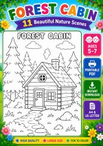 Nature Coloring Pages for Kids,11 Scenes,Printable PDF ,Forest, Beach&Desert  Instant Download - Image 3