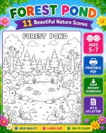 Nature Coloring Pages for Kids,11 Scenes,Printable PDF ,Forest, Beach&Desert  Instant Download - Image 5